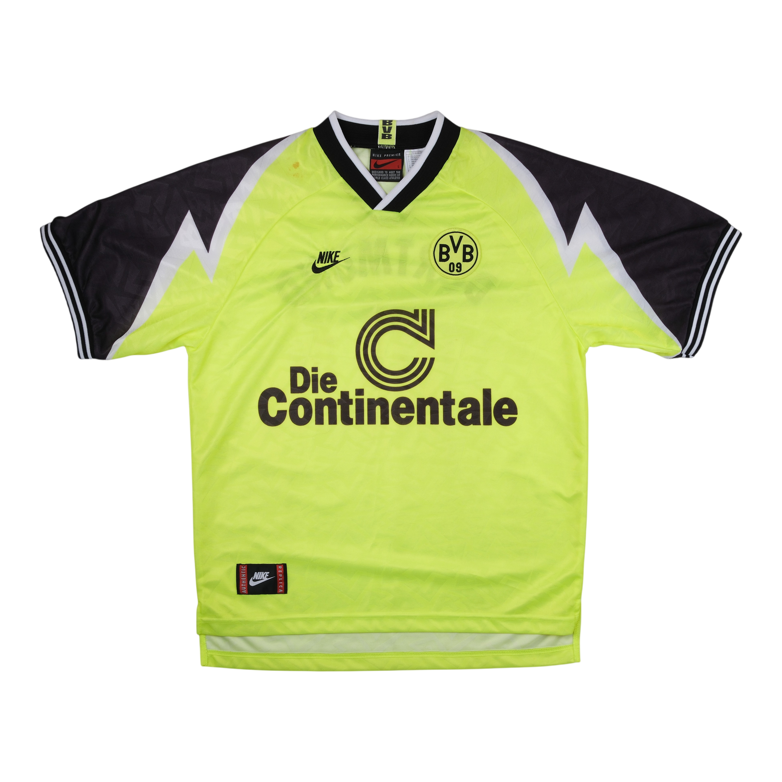 Borussia Dortmund 1995-96 Home Shirt — vintage football shirt, front