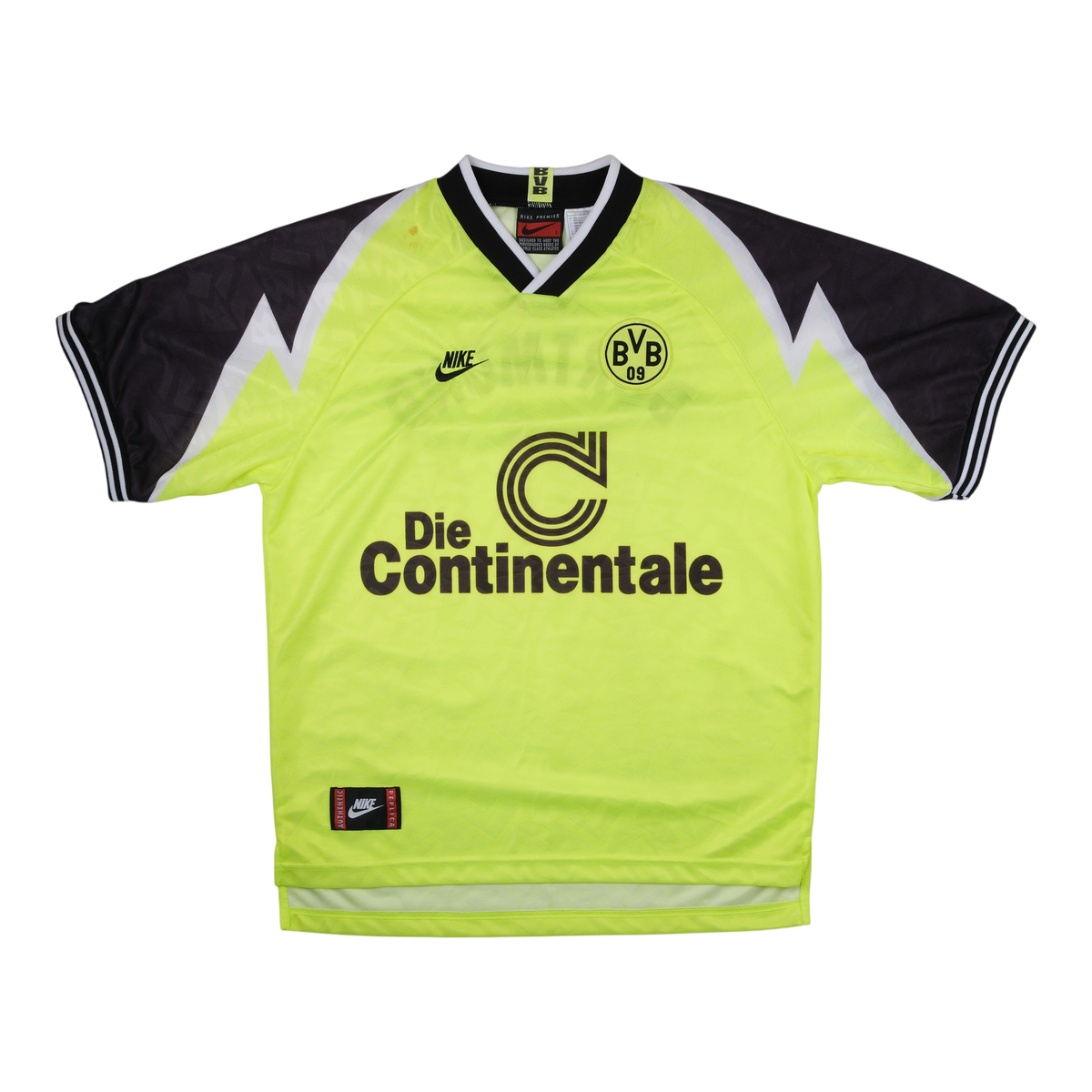 Borussia Dortmund 1995-96 Home Shirt — vintage football shirt, front