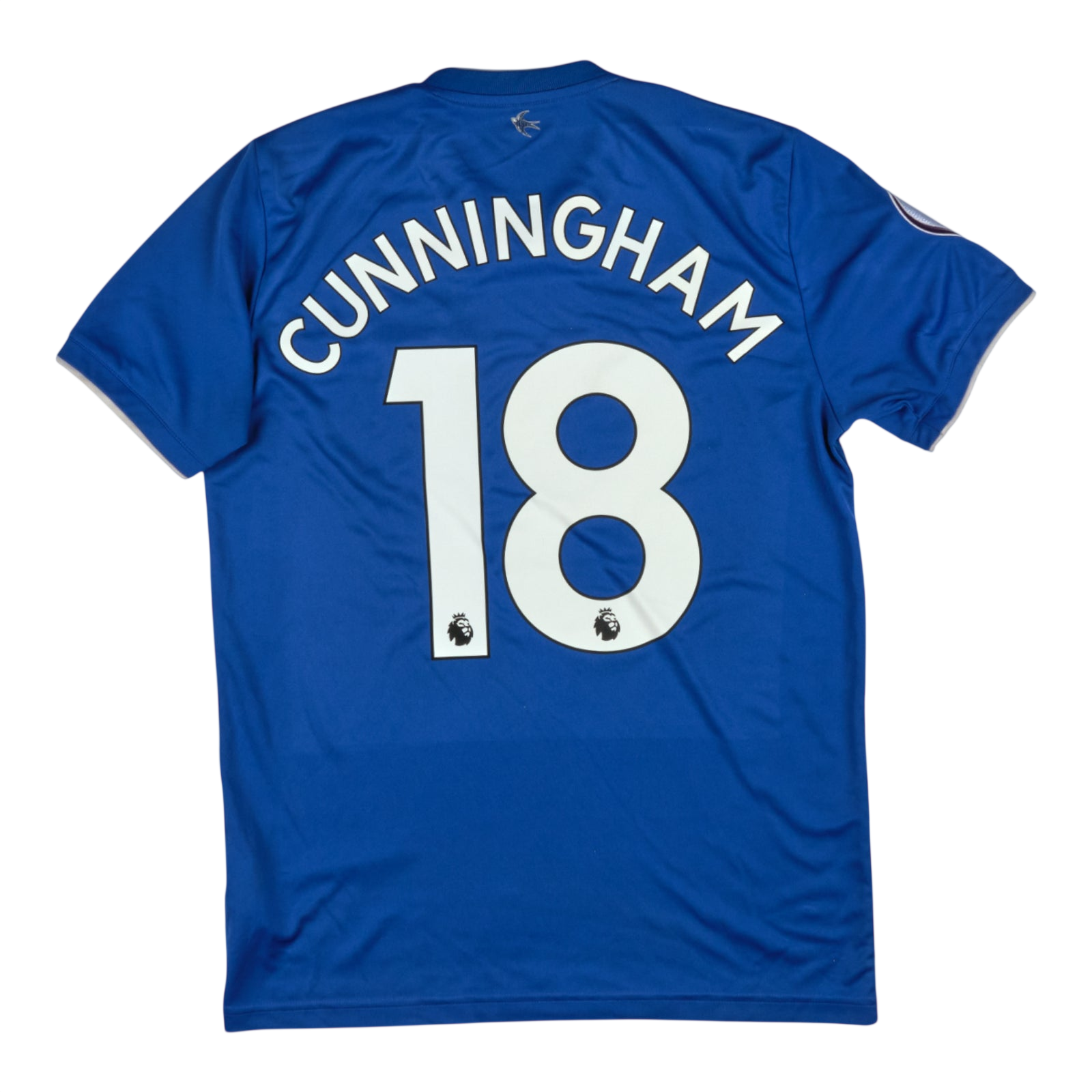 Cardiff City 2018-19 Home #18 Cunningham — vintage football shirt, back