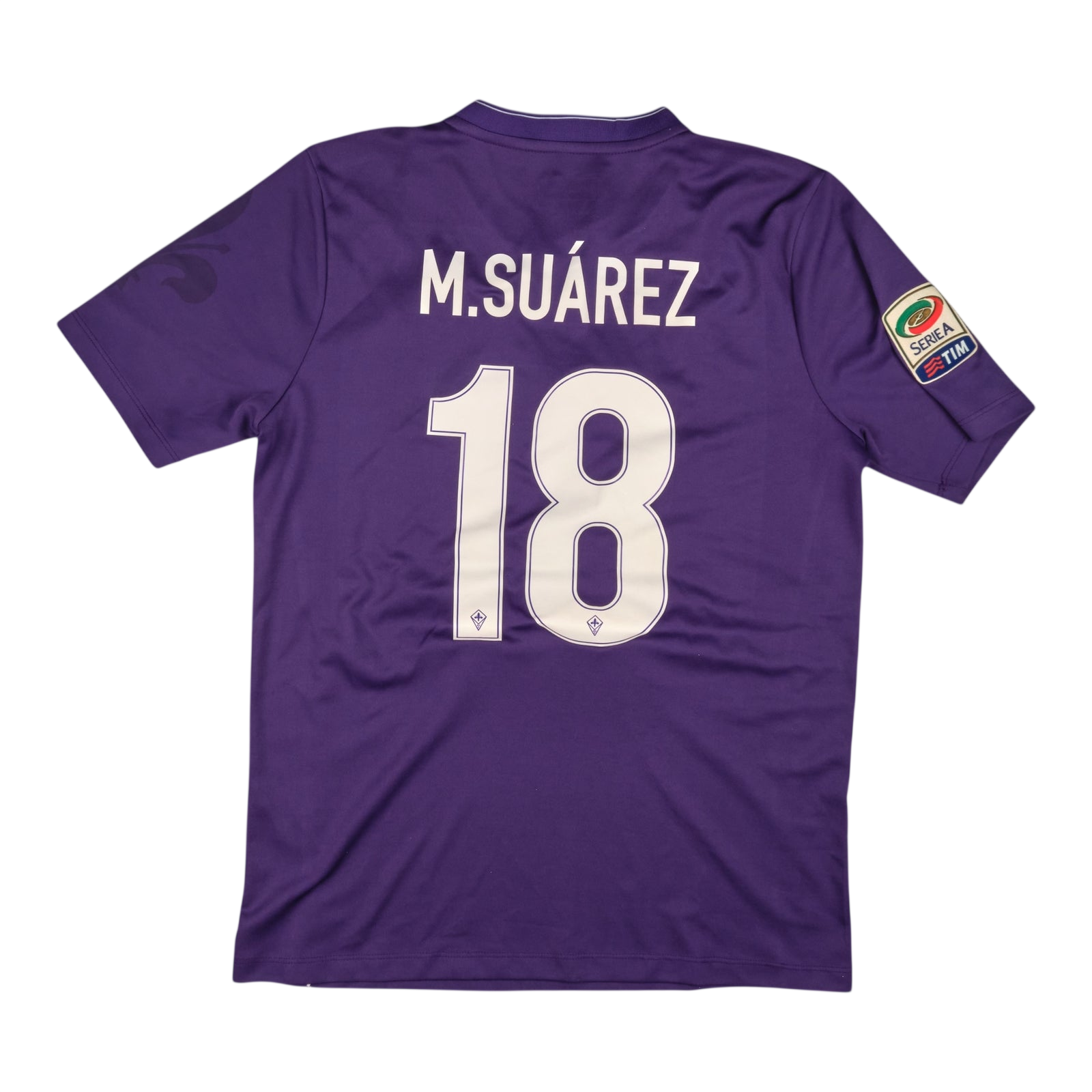 Fiorentina 2015-16 Home #18 SUAREZ — vintage football shirt, back