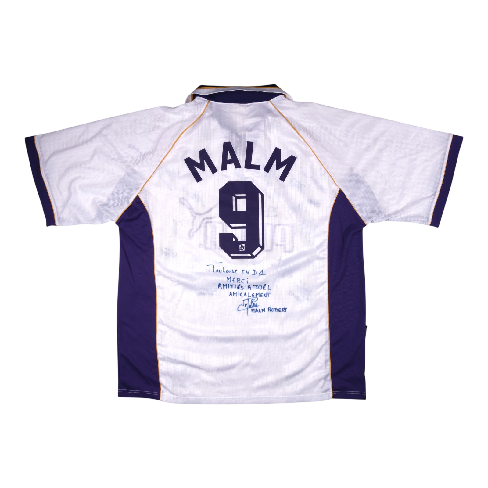 Toulouse 1998-1999 Home #9 Malm — vintage football shirt, back